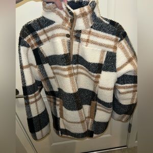 Maurice’s large flannel plush coat